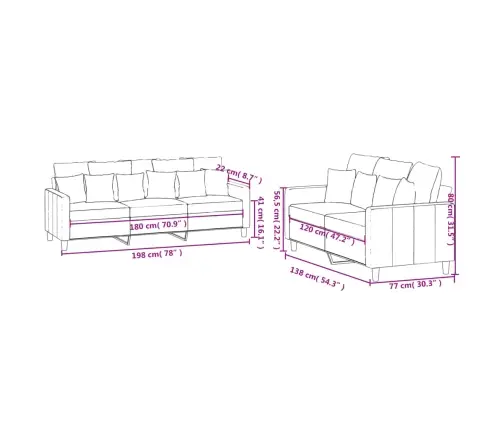 Divdaļīgs Dīvānu Komplekts Ar Spilveniem, Rozā Samts Vidaxl
