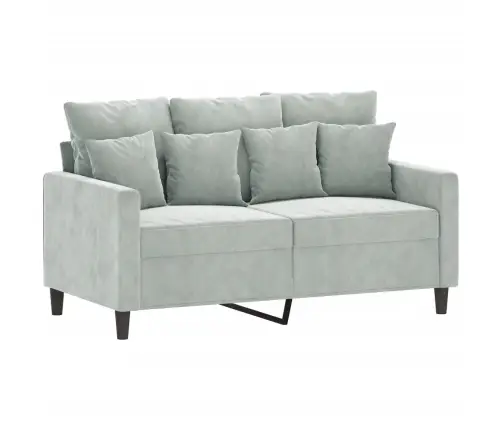 Trīsdaļīgs Dīvānu Komplekts Ar Spilveniem, Gaiši Pelēks Samts Vidaxl