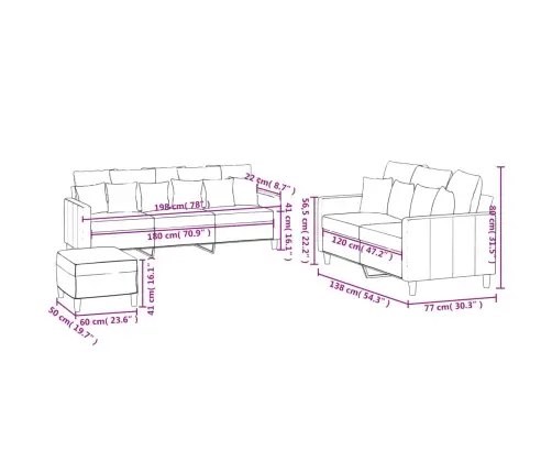 3-Osaline Diivanikomplekt Patjadega, Veinipunane, Samet