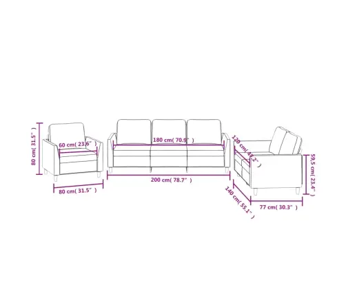 3-Osaline Diivanikomplekt Patjadega, Must, Kunstnahk