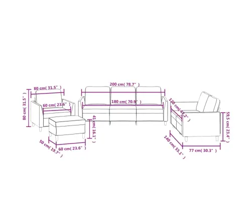 Četrdaļīgs Dīvānu Komplekts, Kapučīno Krāsas Mākslīgā Āda Vidaxl