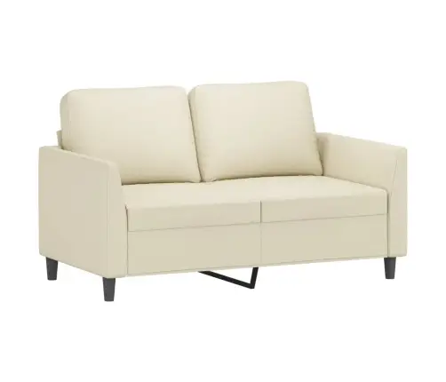 Sofos Komplektas Su Pagalvėmis, 3 Dalių, Kreminis, Dirbtinė Oda