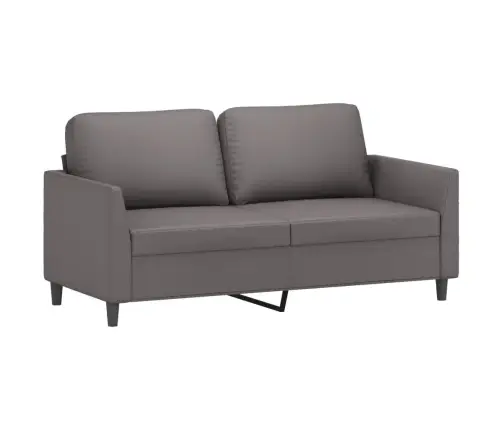 Sofos Komplektas Su Pagalvėlėmis, 3 Dalių, Pilkas, Dirbtinė Oda