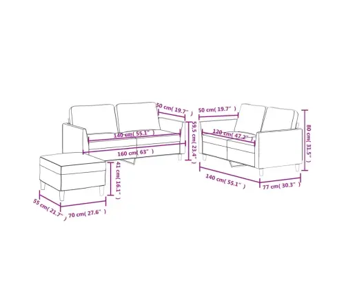 Trīsdaļīgs Dīvānu Komplekts, Kapučīno Krāsas Mākslīgā Āda Vidaxl