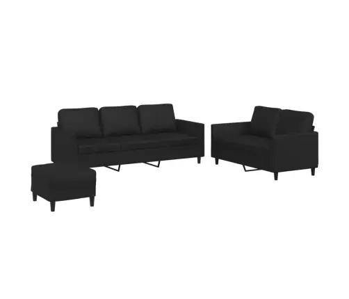 Trīsdaļīgs Dīvānu Komplekts Ar Spilveniem, Melna Mākslīgā Āda Vidaxl Trīsdaļīgs Dīvānu Komplekts Ar Spilveniem, Melna Mākslīgā Āda Vidaxl