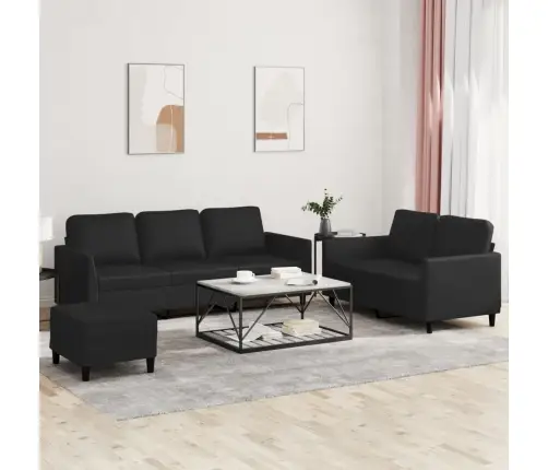 Trīsdaļīgs Dīvānu Komplekts Ar Spilveniem, Melna Mākslīgā Āda Vidaxl Trīsdaļīgs Dīvānu Komplekts Ar Spilveniem, Melna Mākslīgā Āda Vidaxl