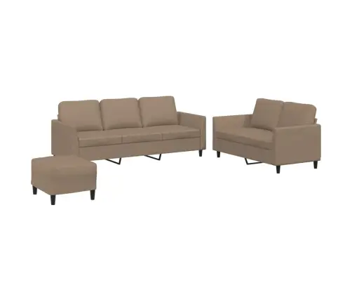 3-Osaline Diivanikomplekt Patjadega, Cappuccino, Kunstnahk