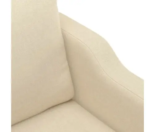 Trīsdaļīgs Dīvānu Komplekts Ar Spilveniem, Krēmkrāsas Audums Vidaxl