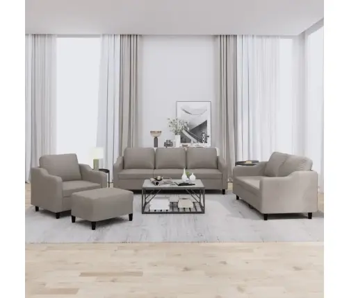 4-Osaline Diivanikomplekt Patjadega, Pruunikashall, Kangas