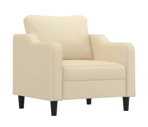 Četrdaļīgs Dīvānu Komplekts Ar Spilveniem, Krēmkrāsas Audums Vidaxl