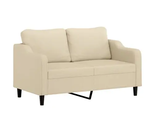 Divdaļīgs Dīvānu Komplekts Ar Spilveniem, Krēmkrāsas Audums Vidaxl