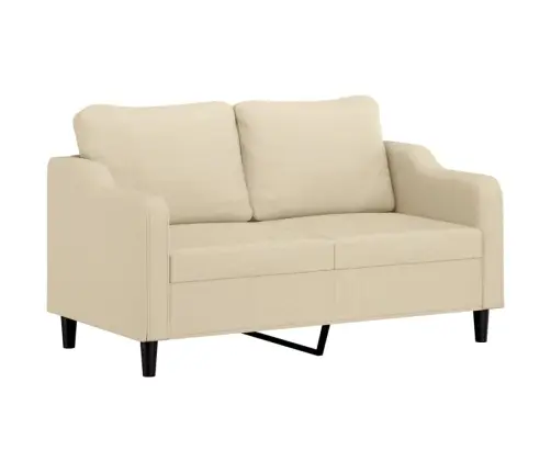 Divdaļīgs Dīvānu Komplekts Ar Spilveniem, Krēmkrāsas Audums Vidaxl