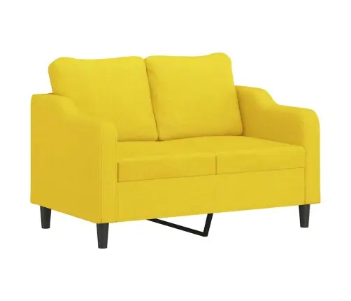 Sofos Komplektas Su Pagalvėmis, 2 Dalių, Geltonas, Audinys