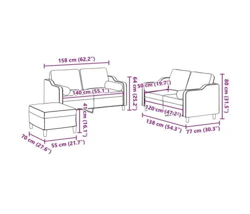 Trīsvietīgs Dīvānu Komplekts Ar Spilveniem, Vīnsarkans Audums Vidaxl