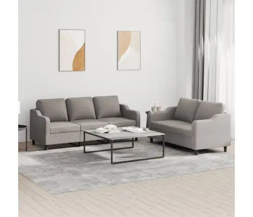 Divdaļīgs Dīvānu Komplekts Ar Spilveniem, Pelēkbrūns Audums Vidaxl