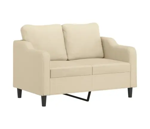 Trīsdaļīgs Dīvānu Komplekts Ar Spilveniem, Krēmkrāsas Audums Vidaxl