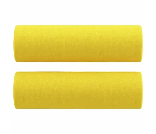 Sofos Komplektas Su Pagalvėmis, 3 Dalių, Geltonas, Audinys