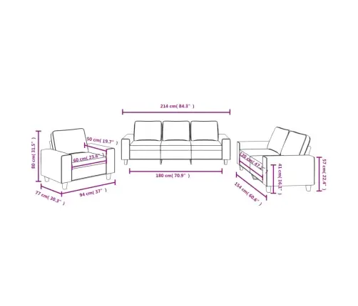 3-Osaline Diivanikomplekt, Helekollane, Kreemjas