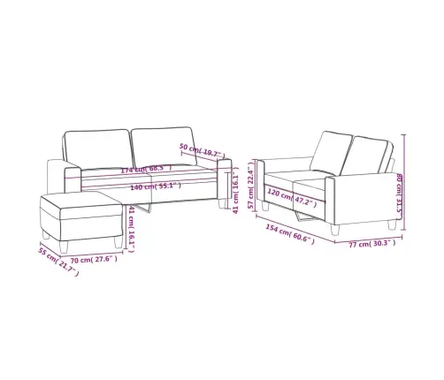 Sofos Komplektas, 3 Dalių, Tamsiai Pilkos Spalvos, Audinys