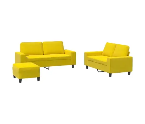 3-Osaline Diivanikomplekt, Helekollane, Kangas