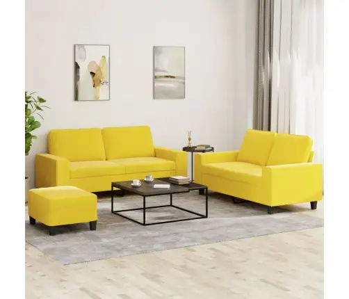 3-Osaline Diivanikomplekt, Helekollane, Kangas