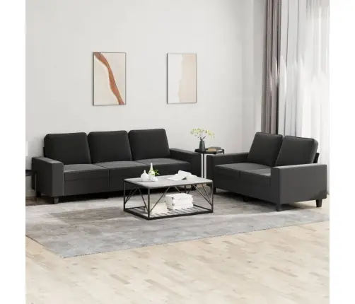 Divdaļīgs Dīvānu Komplekts, Melns Audums Vidaxl