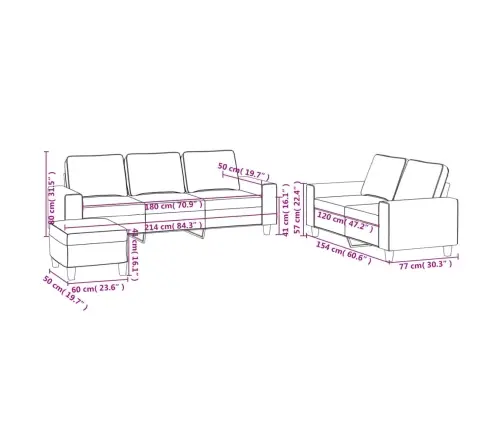 Trīsvietīgs Dīvānu Komplekts, Brūns Audums Vidaxl Trīsvietīgs Dīvānu Komplekts, Brūns Audums Vidaxl