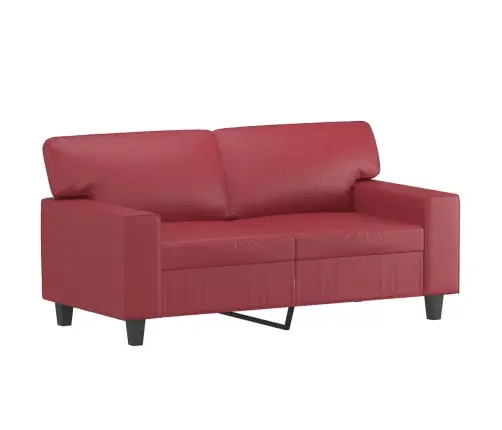Sofos Komplektas, 2 Dalių, Raudonojo Vyno Spalvos, Dirbtinė Oda