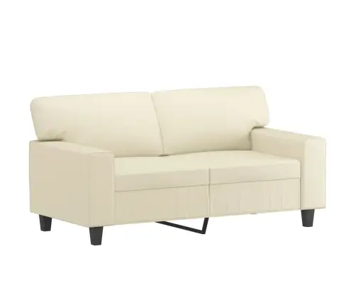 Sofos Komplektas Su Pagalvėmis, 3 Dalių, Kreminis, Dirbtinė Oda