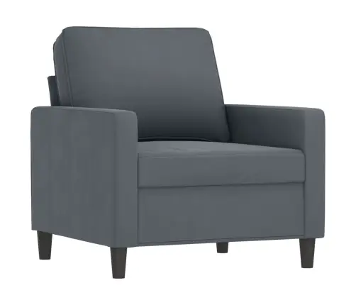 Trīsdaļīgs Dīvānu Komplekts Ar Spilveniem, Tumši Pelēks Samts Vidaxl