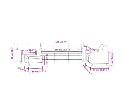 Četrdaļīgs Dīvānu Komplekts Ar Spilveniem, Brūns Samts Vidaxl