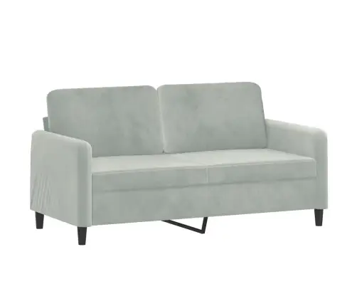 Sofos Komplektas, 2 Dalių, Šviesiai Pilkos Spalvos, Aksomas