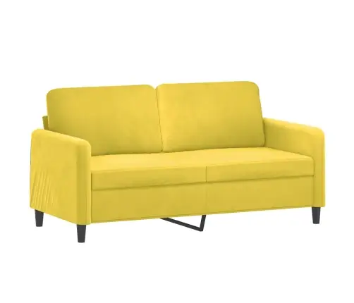 2-Osaline Diivanikomplekt Patjadega, Kollane, Samet