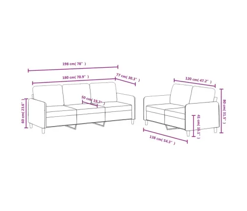 Divdaļīgs Dīvānu Komplekts, Brūns Samts Vidaxl