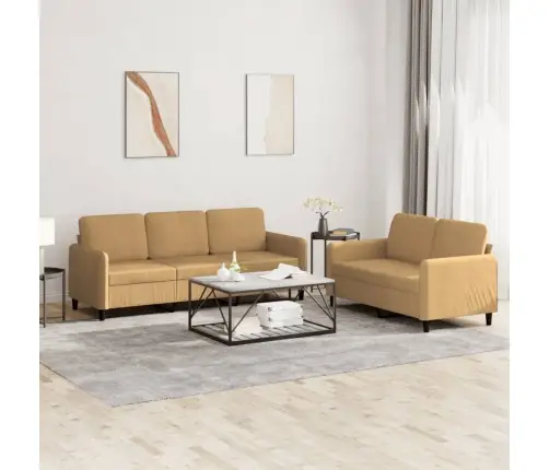 Divdaļīgs Dīvānu Komplekts, Brūns Samts Vidaxl