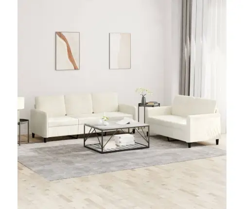 2-Osaline Diivanikomplekt, Kreemjas, Samet