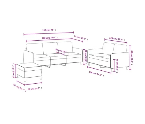 3-Osaline Diivanikomplekt, Must, Samet
