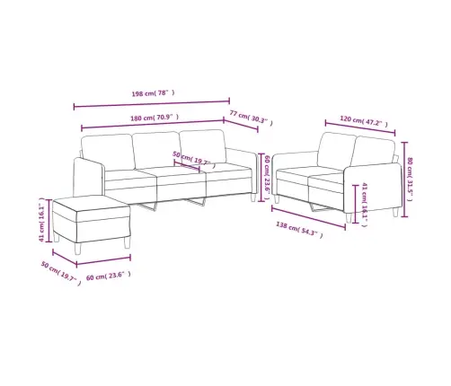 Trīsdaļīgs Dīvāna Komplekts, Brūns Samts Vidaxl