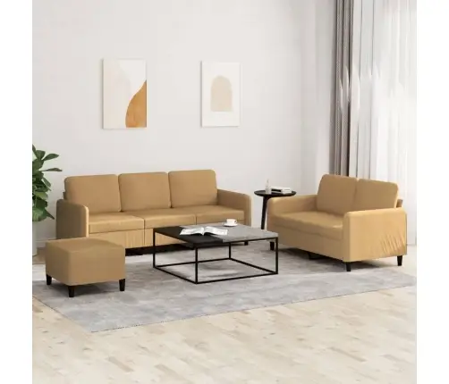 Trīsdaļīgs Dīvāna Komplekts, Brūns Samts Vidaxl