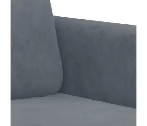 Sofos Komplektas Su Pagalvėmis, 3 Dalių, Pilkas, Aksomas
