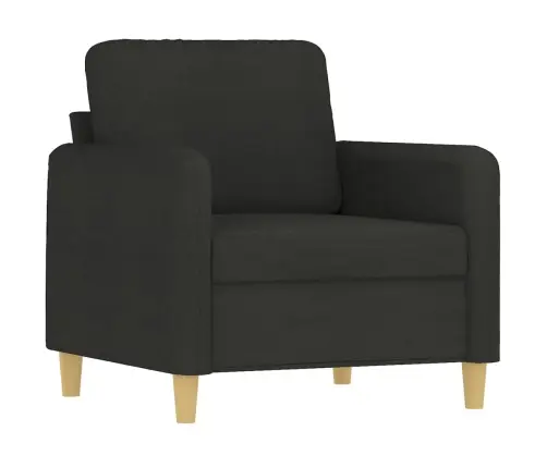 Trīsdaļīgs Dīvānu Komplekts Ar Spilveniem, Melns Audums Vidaxl