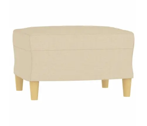 Četrdaļīgs Dīvānu Komplekts Ar Spilveniem, Krēmkrāsas Audums Vidaxl