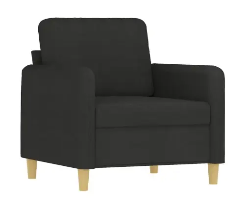 Četrdaļīgs Dīvānu Komplekts Ar Spilveniem, Melns Audums Vidaxl