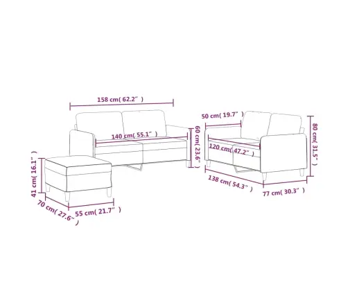 Sofos Komplektas Su Pagalvėlėmis, 3 Dalių, Pilkas, Audinys
