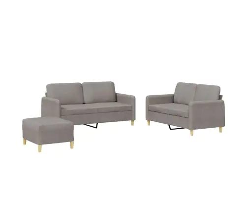 Trīsdaļīgs Dīvānu Komplekts Ar Spilveniem, Pelēkbrūns Audums Vidaxl