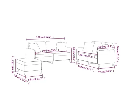 Trīsdaļīgs Dīvānu Komplekts Ar Spilveniem, Melns Audums Vidaxl