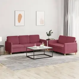 Divdaļīgs Dīvānu Komplekts Ar Spilveniem, Vīnsarkans Audums Vidaxl Divdaļīgs Dīvānu Komplekts Ar Spilveniem, Vīnsarkans Audums Vidaxl