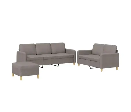 3-Osaline Diivanikomplekt Patjadega, Hallikaspruun, Kangas