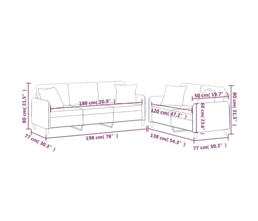 Divdaļīgs Dīvānu Komplekts Ar Spilveniem, Tumši Pelēks Audums Vidaxl