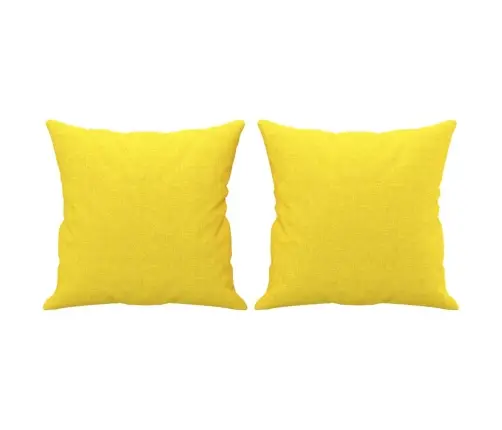 Divdaļīgs Dīvānu Komplekts Ar Spilveniem, Dzeltens Audums Vidaxl